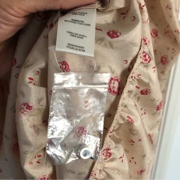 Rebecca Taylor Ditsy Prairie Floral 100% Silk Midi Dress Sz 6 Summer peasant - Picture 13 of 14